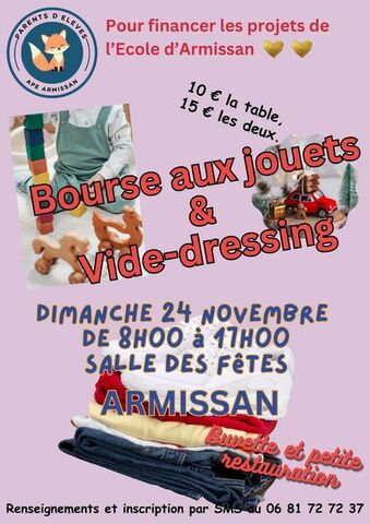 Bourse aux jouets et vide dressing de l'association des parents d'élèves 🧸🚂👗👟